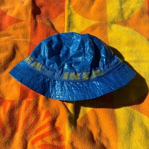 IKEA KNORVA Blue Bucket Hat, One Size, Lining Yellow 100% Polyester